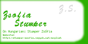 zsofia stumper business card